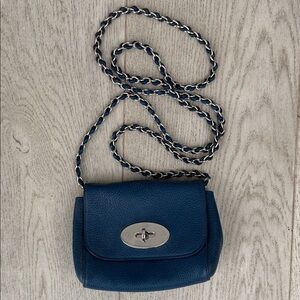 Mulberry Elegant Blue Leather Crossbody Bag